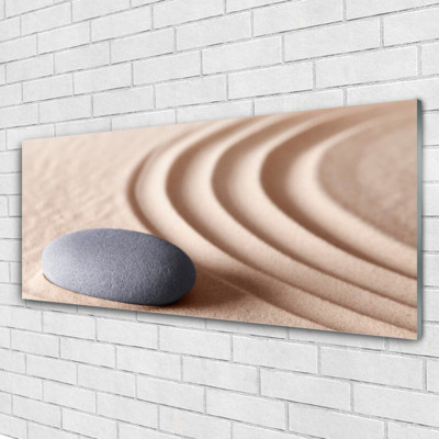 Tableau Moderne Sous Verre Tulup - Ruisseau, Herbes, Pierres - 125x50 Cm - Déco Nature