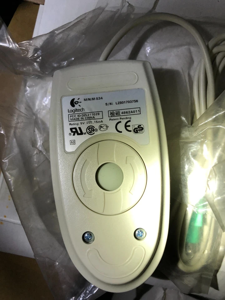 GENUINE AST PS/2 M-S34 400 DPI COMPUTER MOUSE 2 BUTTON NEW RARE Dell Compaq Comp - Image 2 of 2