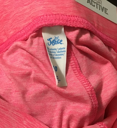 Justice Girls Dolphin Shorts Pink Size 10 Lightweight Polyester Stretch Logo - Picture 7 of 11