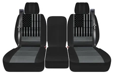 Charcoal Seat Covers Fit 2004 to 2008 Ford F 150 American Flag Truck Seat Covers
