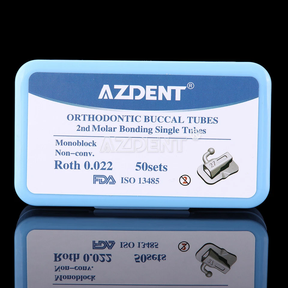50 juegos de tubo bucal de ortodoncia dental 1er segundo tubo molar Roth MBT 022/018 AZDENT Foto 4 de 4