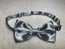 MENS ADJUSTABLE BOW TIE SOLID GRAY NWOT