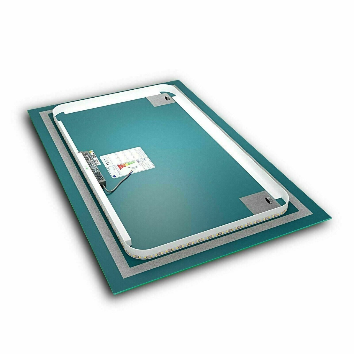 Miroir Salle De Bain LED BOSTON – Bluetooth, Météo, Interrupteur – Moderne Argenté