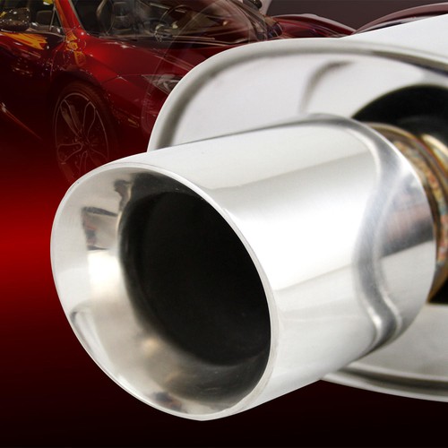 DOUBLE-WALL SLANT TIP MUFFLER OVAL SPUN-LOCK TANK FOR LEXUS MAZDA POLISHED - Picture 7 of 7