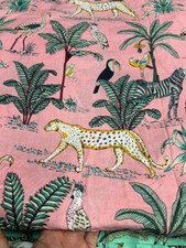 Indian 5 Yard Hand Block Print Floral Cotton Fabric Block Print Dress Material