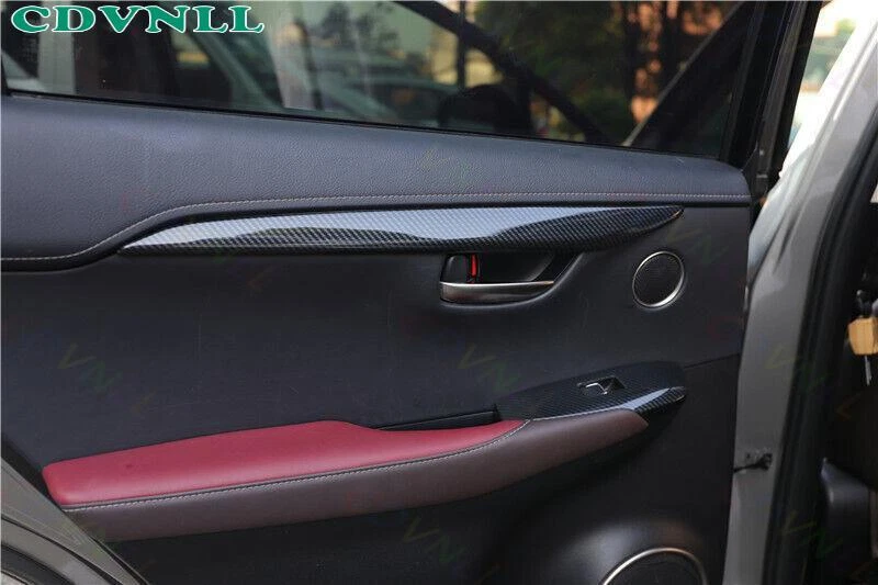 Para Lexus NX200t 300h 2015-2021 ABS Fibra de Carbono Interior Panel de Puerta Tira Foto 4 de 4