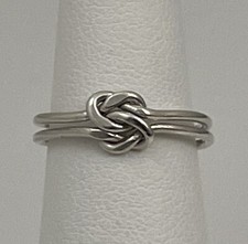 925 Sterling Silver double intertwined Love Knot Ring Size 5.5 Jewelry