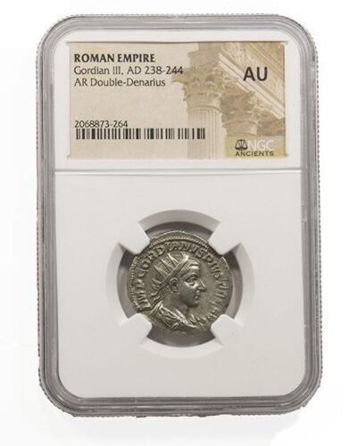 NGC AU Antoninianus of Gordian III AD238-244 Almost Uncirculated Double Denarius