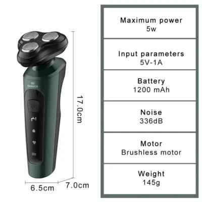 Mens Electric Shaver Razor Wet Dry Rechargeable Rotary Cordless USB Charging