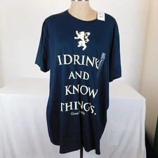 Game Of Thrones I Drink And I Know Things XXL Unisex T-Shirt New Tags HBO 2XL