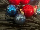 Assortment Vintage Christmas Ornaments Red, Blue, etc — photo 2