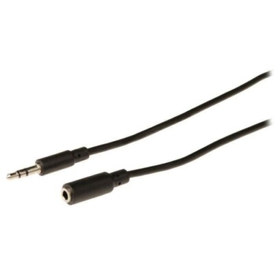 Câble Rallonge Jack 3,5mm 1,5m Mâle/femelle - Compatible Universel - Noir - Neuf Sous Emballage