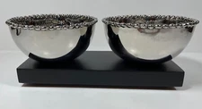 Michael Aram Stainless Steel Double Molten Beaded Bowl Set ~ Signed 