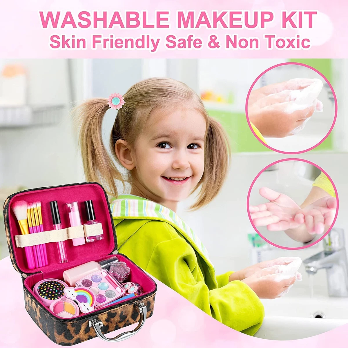 28PCS Real Princess Non-toxic Kids Girls Makeup Set Baby Girl