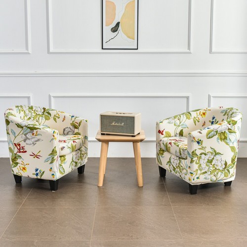 Stretch Tub Chair Slipcover 2-Piece Barrel Club Chair Covers with Cushion Cover - Picture 64 of 80