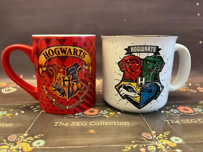 Harry Potter Wizarding World Hogwarts 20 oz & 14 oz Coffee Mug Set of 2 EUC  | eBay
