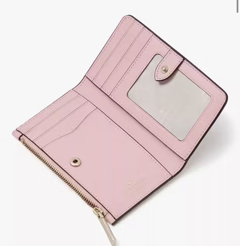 Kate Spade New York Leila Small Slim Bifold Wallet Leather In Bright Carnation - Picture 2 of 3