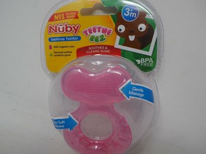 Nuby Silicone Teethe-eez Teether with Bristles, Includes Hygienic Case, Pink 700621413127 | eBay