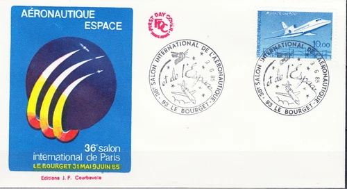 W FRANCE 1980 FDC2 MYSTERY FALCON 900 AIRPLANE SPACE AERONAUTIC CONGRESS FDC