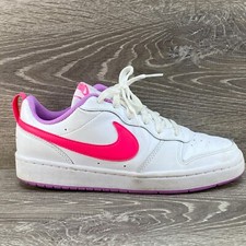 NIKE COURT BOROUGH LOW 2 Girls White Pink Purple Size 6 Y Youth BQ5448-111