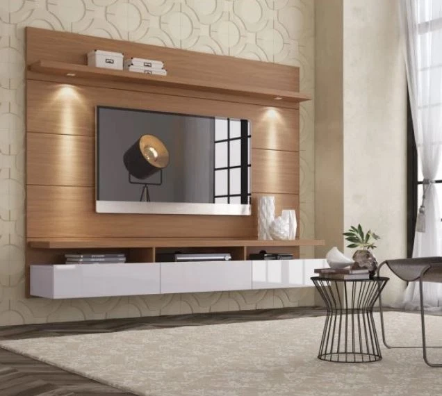 Tv stand with wall panel deals