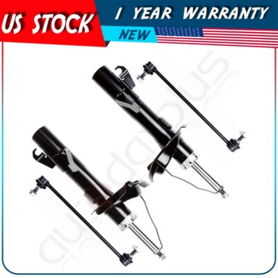 Front Absorbers Shocks + Sway Bar Link Kit For 2004-2013 Volvo C30 S40 V50 2WD