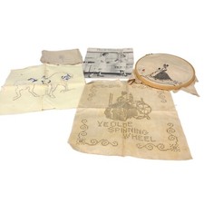 Swedish Huck Weaving Embroidery Instruction Book 7 Cloth pieces Vintage