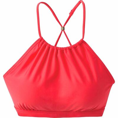 $60 Prana Women's Red Stretch Brina High-Neck Bikini Top Swimwear Size XL  - Main Image