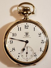 BALL RARE B.R.T. OFFICIAL STANDARD 16S, 17 JEWELS 14K BALL MODEL CASE NEAR MINT.