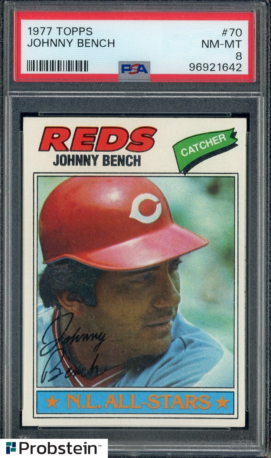 1977 Topps #70 Johnny Bench Cincinnati Reds HOF PSA 8 NM-MT