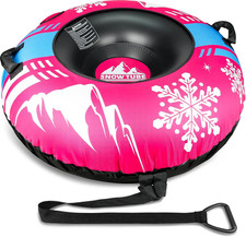 Snow Tubes for Sledding Heavy Duty - 48'' Inflatable Snow Tube with Premium Canv