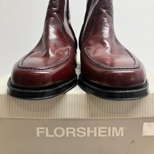 Florsheim Essex Moc Toe Zipper Boot VINTAGE Black Cherry Mens Size 10 - Picture 2 of 15