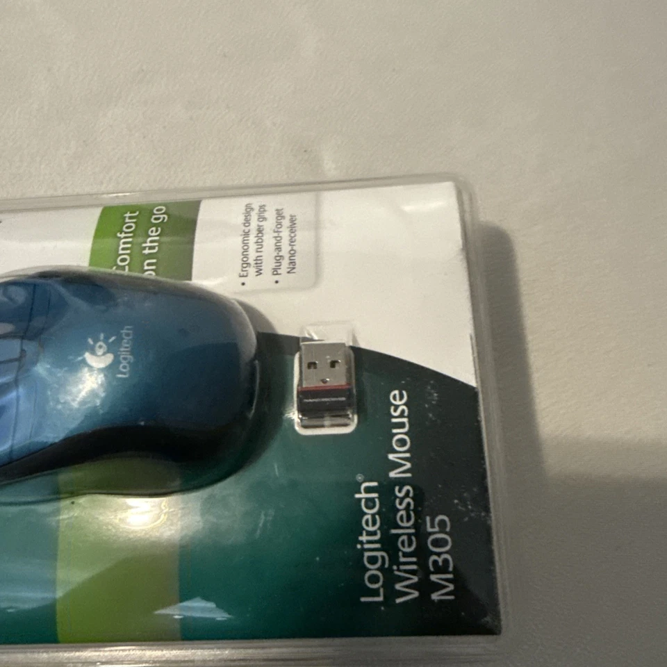 Logitech M305 Wireless Optical Mouse Ergonomic Design Comfort (Blue) - Brand New - Image 4 of 4