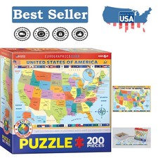 Jigsaw Puzzle for Kids: 200-Piece Map of the United States - Learning Made Fun