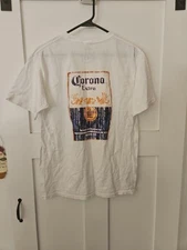 Corona Extra Shirt Size Medium Beer  Double  Sided Made In Mexico 