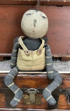 Vtg Pearson's Simply Primitive Honey Bee Rag Doll Country Folk Art Canvas 19"