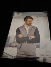 Watson Strickjacke Herren 52 54 Baumwolle Acryl Grau mit Taschen
