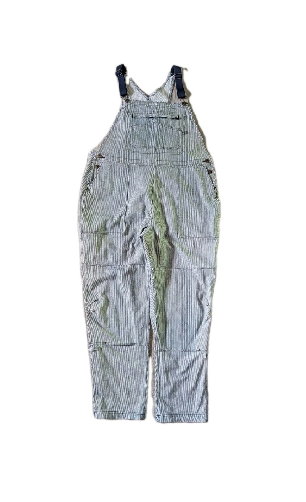 Duluth Trading Co Overalls Women's XLx31 Rootstock Engineer Stripe Garden EUC!
