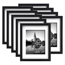 HEART ART 9-Pack 11x14 Picture Frames w/ Mat for 8x10 Photos - Gallery Wall