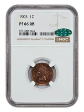1903 1C NGC/CAC PR66RB - Indian Cent - Popular Proof Indian