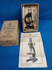 Vintage S.E.L. STUDENTS MICROSCOPE Accessories, Instructions & Box