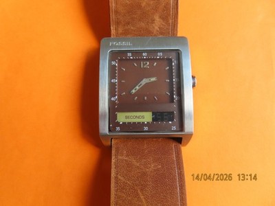 Fossil Herren Kult-Uhr JR 9527 Analog/Digit. Orig Lederarmband 2 neue Batterien