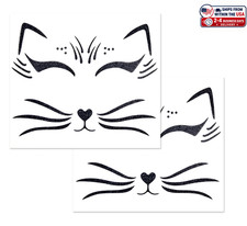Halloween Cat Temporary Tattoos Glitter Black Cat Face Stickers