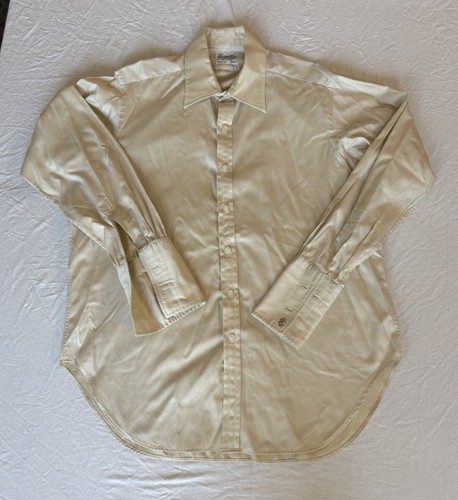 Turnbull & Asser, Turnbull & Asser Neiman Marcus Shirt Mens 17 Off White L/S Vintage Dress Shirt