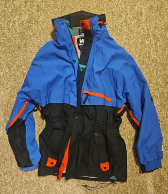 Helly Hansen Equipe Ski Jacket Black and Blue Size L Thinsulate/Hydrofil