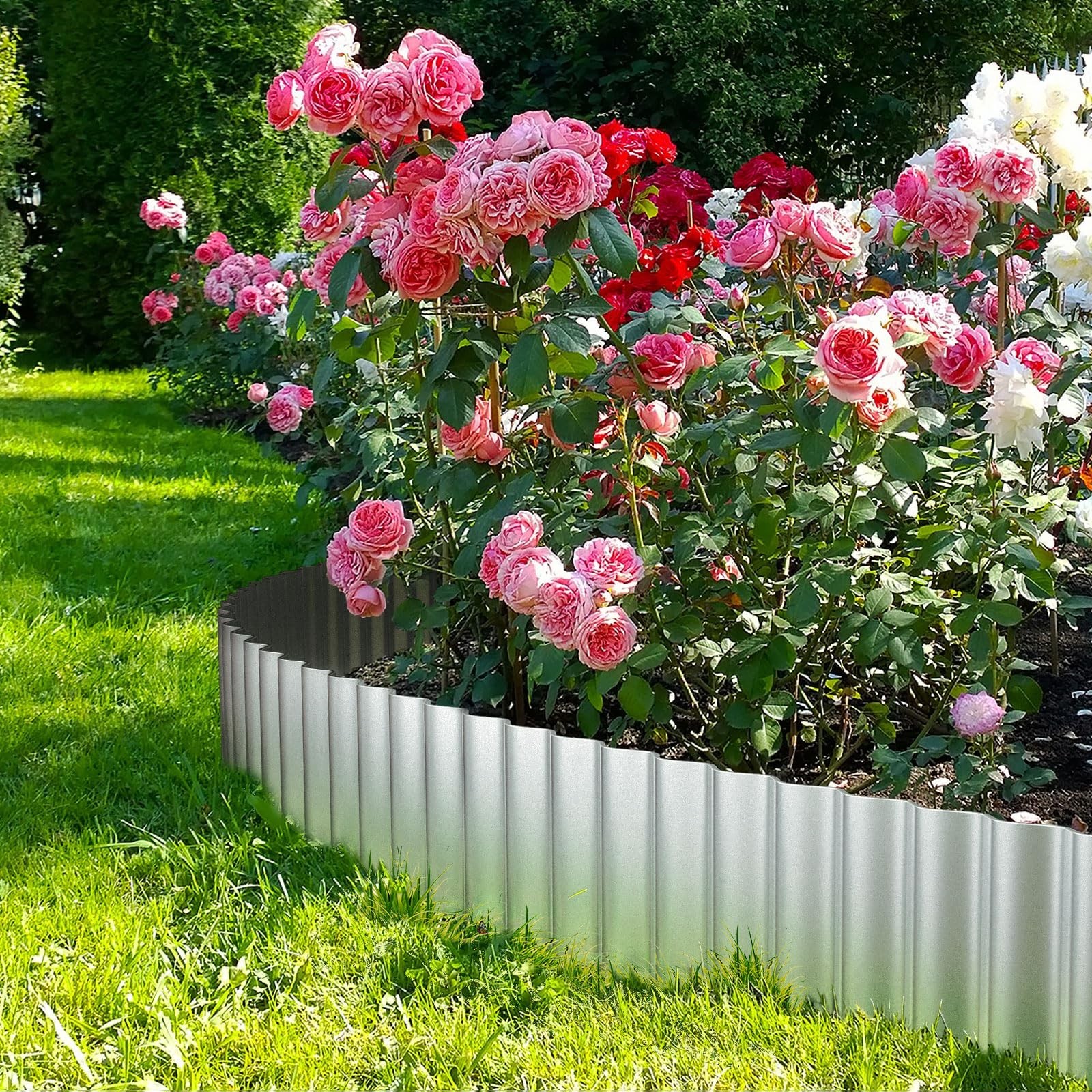 LAVEVE Corrugated Metal Garden Edging 8" x 10Ft, Landscape Edging Border for ...