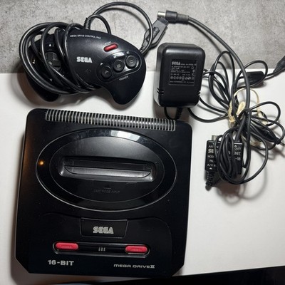 Sega Mega Drive II 2 Spielkonsole Schwarz mit Controller und Kabel