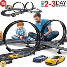 Slot Car Race Track Set Electric Powered Race Track Dual Racing Car Track Set