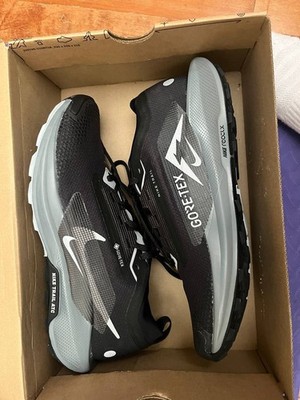 Size 10 Men Nike React Pegasus Trail 5 Gore-Tex Black Cool Grey 