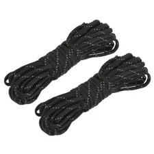 2Pcs Tent Rope 19.7 Feet 4mm Nylon Reflective Guyline Camping Cord Black